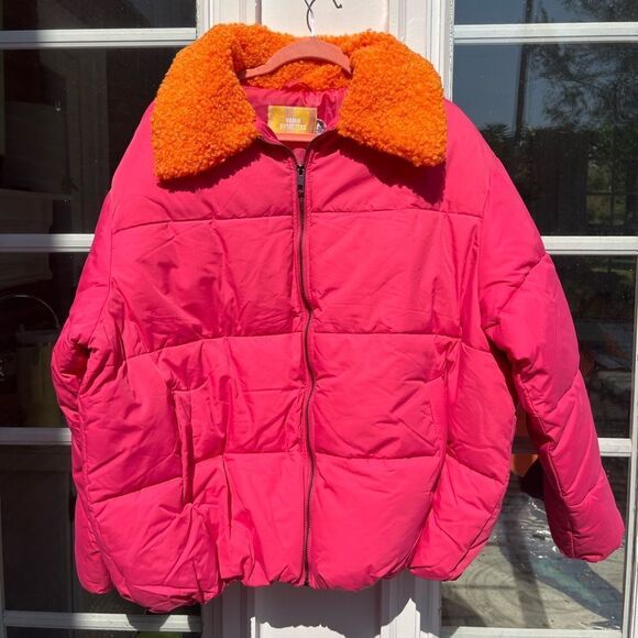 Urban Outfitters Duckie Faux Shearling Collar Puffer Jacket NWT - Picture 5 of 9